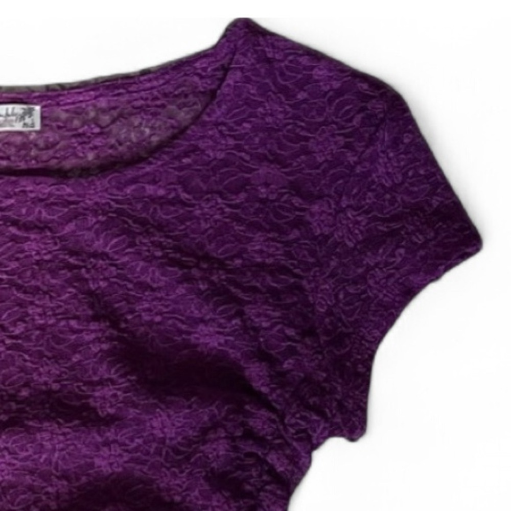 Intimately Free People Keep It Simple Lace Baby Tee in Dramatic Orchid, size XS - Picture 9 of 9